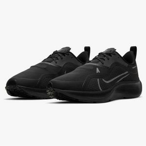 Nike pegasus 37 shield 10 blackout winter reflective logos running sneakers